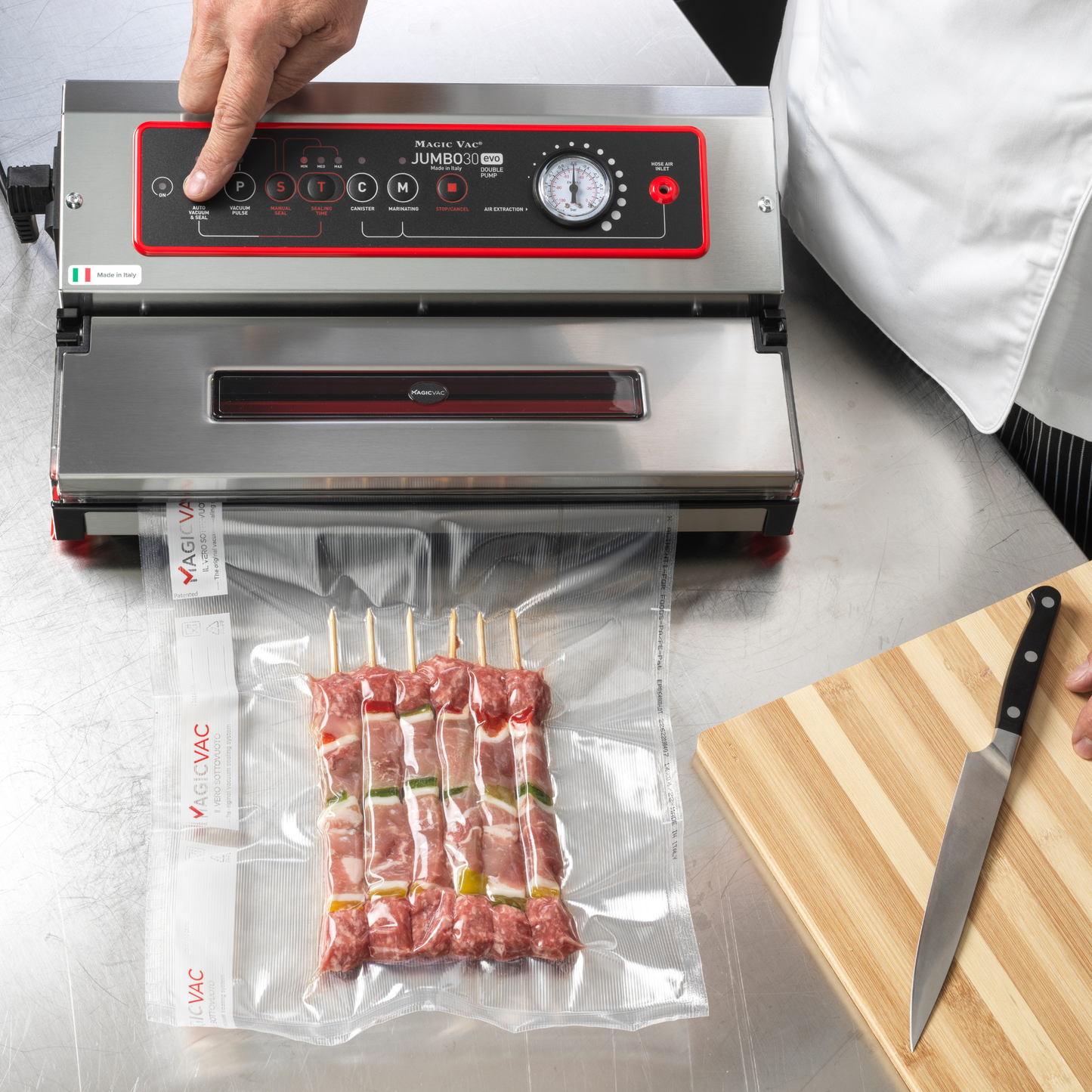 Machine sous vide Magic Vac - Jumbo 30 Evo - Mise sous vide de brochettes