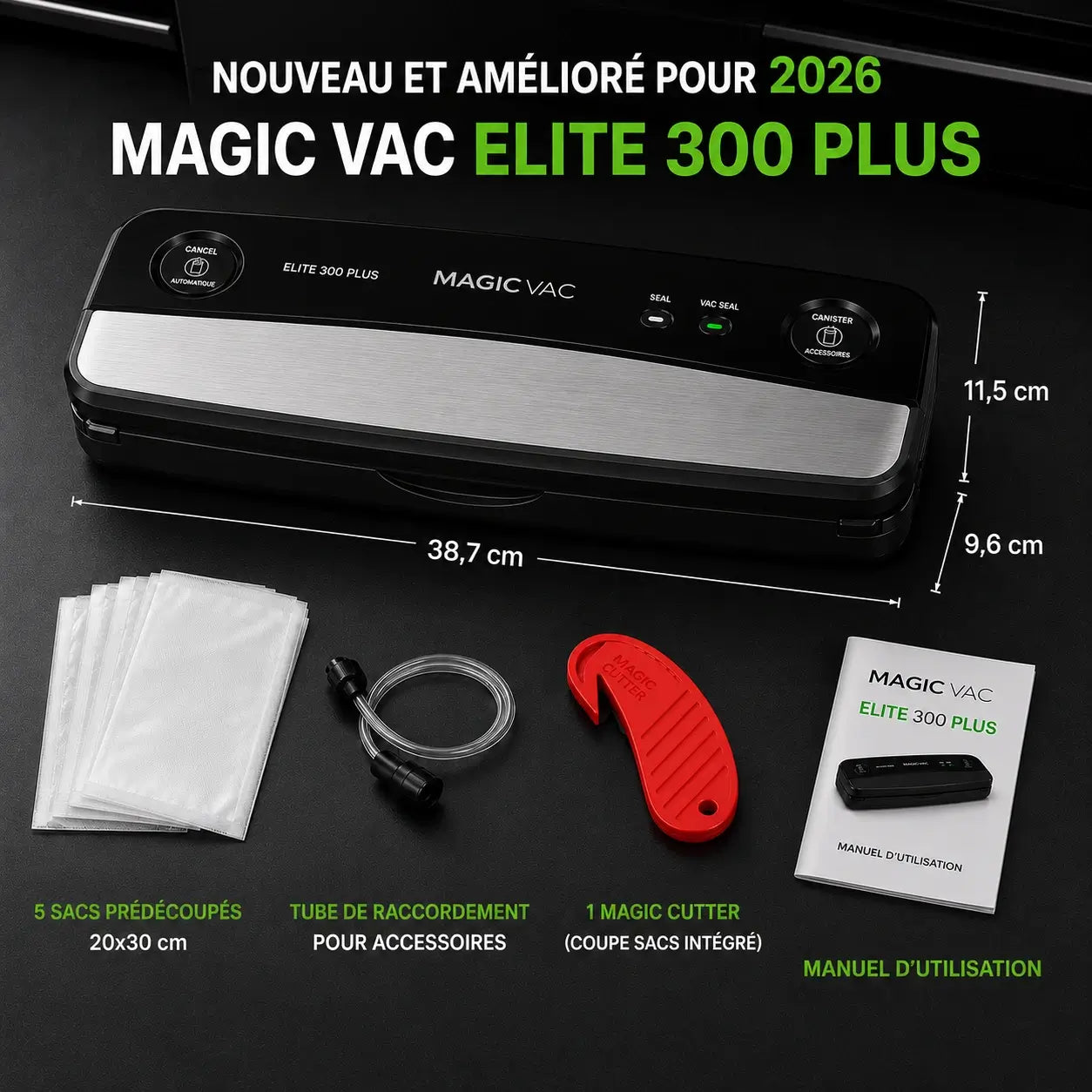 Machine à emballer sous vide Elite 300 PLUS
