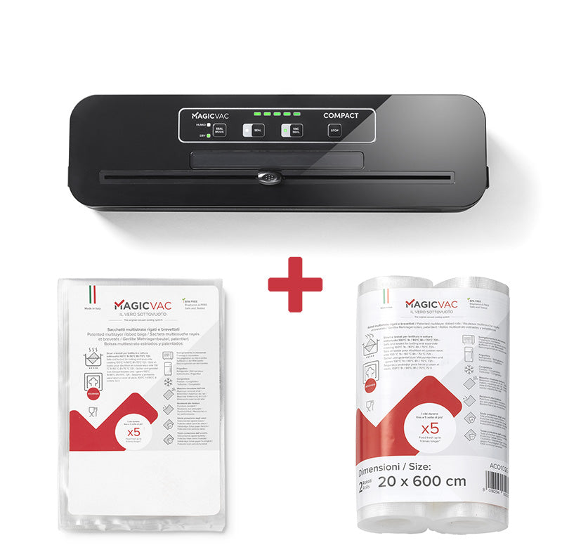 Pack Machine sous vide COMPACT + sacs + rouleaux